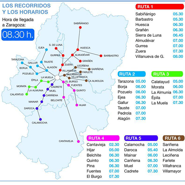 Este es el mapa de la tractorada de hoy en Zaragoza